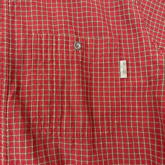 Woolrich Mens Shirt Large Red Rock Plaid Button-Up Long Sleeve 100% Cotton - Picture 6 of 9